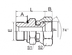 Невыпадающее уплотнение BSP с наружной резьбой / седло JIC с внутренней резьбой 74° |Безупречные соединения