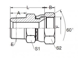 Izdržljivo BSPT muško / JIS Gas Female 60° konusno sjedište |DIN standard