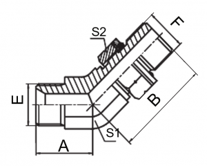 45° Elbow BSP Murume 60° Seat / BSP Murume O-Ring |Yakavimbika Hydraulic Fitting