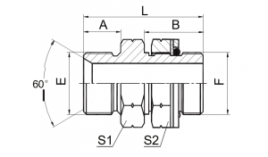 BSP moški nastavek 60° stožčasti sedež / vezano tesnilo / BSP O-tesnilo |Skladno s standardom