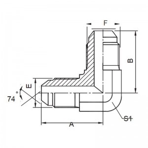 Κώνος 74° – Αρσενικός προσαρμογέας JIC αγκώνας 90° |Ανθεκτικά Υδραυλικά Συστήματα