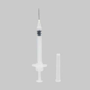 CE/FDA drošības vakcīnas šļirce Eo sterilizācija 0,1–5 ml automātiska vienreizēja
