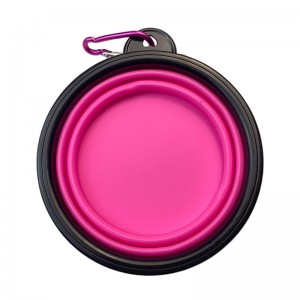 Portable silicone collapsible pet bowl