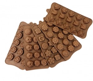 Vairākas formas silikona nelīpošas cepšanas šokolādes veidnes konfekšu veidnes ledus veidnes