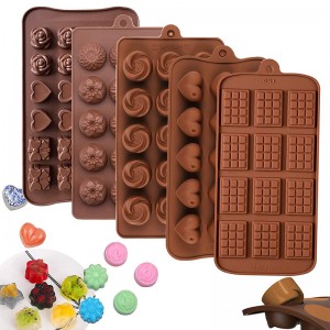 Берничә формадагы силикон таяк булмаган пешерүче шоколад формалары конфет формалары боз формалары