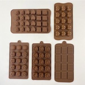 Meervoudig gevormde siliconen non-stick bakchocoladevormen, snoepvormen, ijsvormen