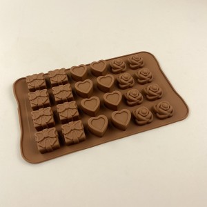 Çoklu şekilli silikon yapışmaz pişirme çikolata kalıpları şeker kalıpları buz kalıpları