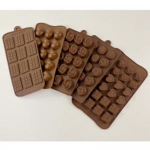 תבניות שוקולד לאפייה בצורת סיליקון טפלון מרובות תבניות ממתקים תבניות קרח