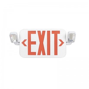 High definition Emergency Light Combo Na May Battery Backup - Dalawang Adjustable Heads Emergency Exit Combo - SASELUX