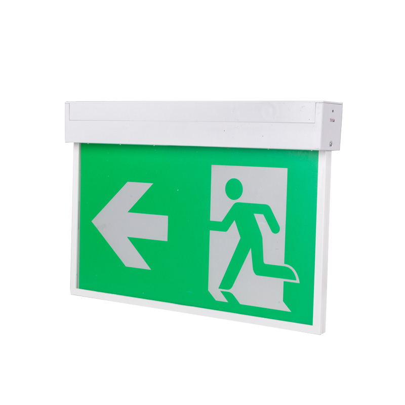Neisten Edge Lit Running Man Exit Sign Recessed / Wall / Hanging Mounting