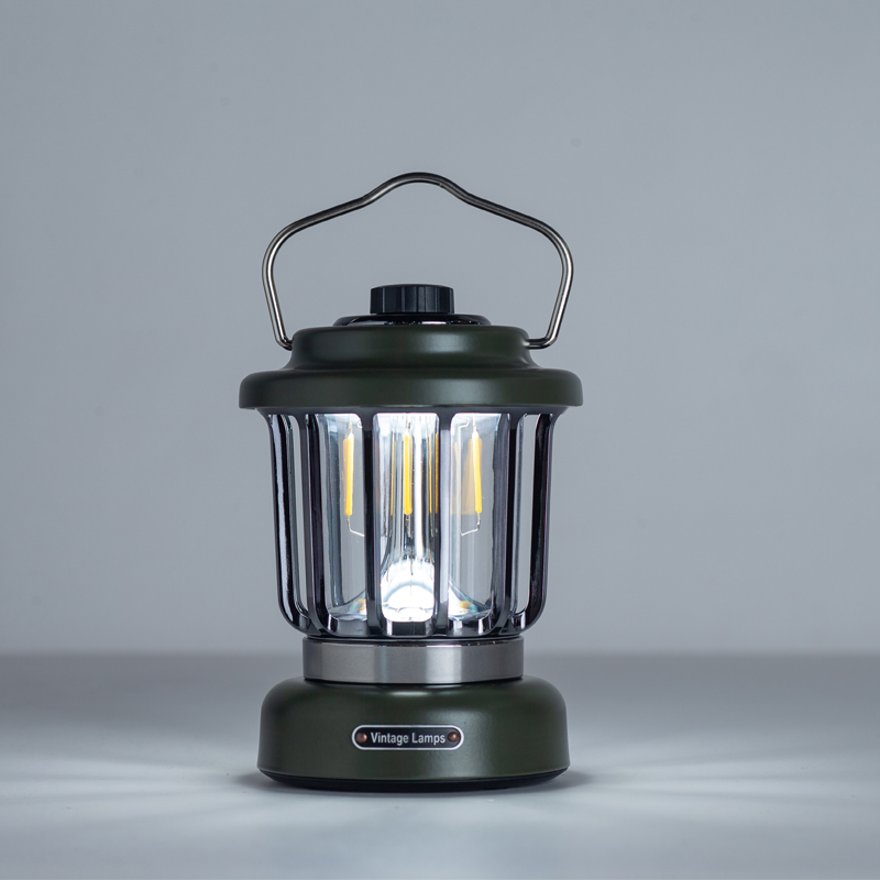 Lanterna kampê ya SASELUX, Lampeya LED-ê ya Tîpa C ya Veşarjkirî, Lampeya Vintage ya Portable Ji bo Decora Hundir / Derveyî