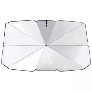 Car Front Windshield Parasol with Straight Handle Titanium Silver Glue 5024A