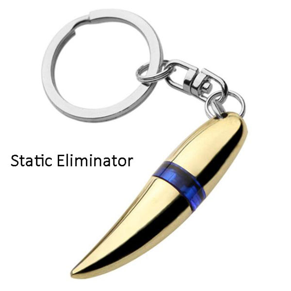 Anti-static keychain static eliminator, dual-core car static bar, 18 pure gold plated J10G01-LSBT Featured Image