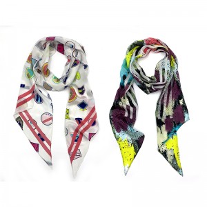 Oem/Odm ribbon silk scarf plain 100 silk scarves luxury woman scarf