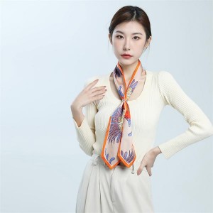 Spring And Summer Long Double – Sided Pure Silk Narrow Scarf For Women
