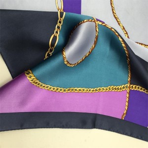 Luxury Scarf 90*90 Floral Silk Scarf 100% Twill Silk Custom Printing Scarf For Women