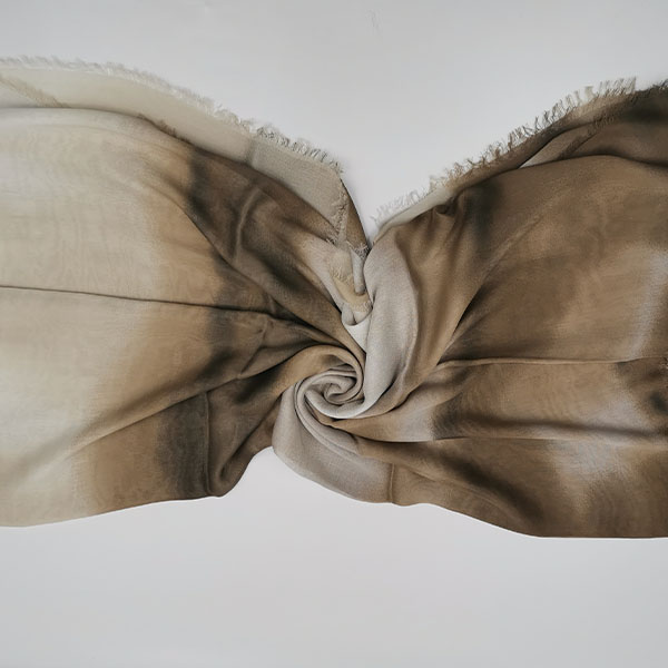 Earth Grey Gradient Modal Silk Blended Scarf Shawl Featured Image