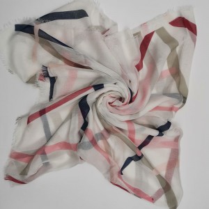 Striped Contrasting Modal Silk Blended OEM Scarf Shawl