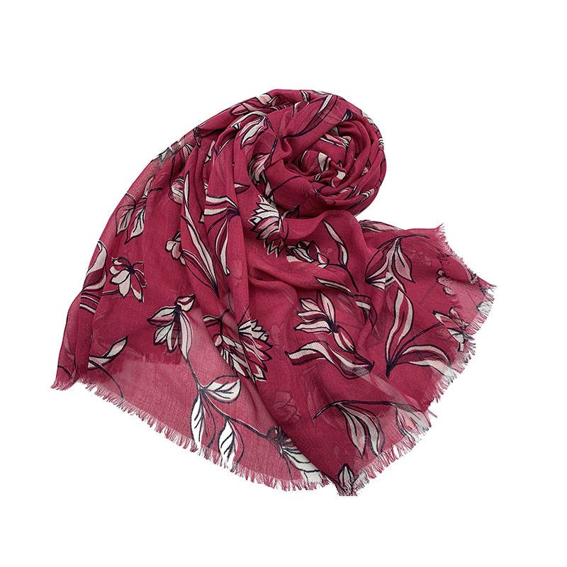 Women Square Shawl 90% Modal 10% Silk Blended Fashion Winter Warm Printed Scarf Featured Image
