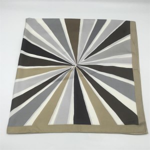 Thick Silk Twill Geometry Stripe Directly Factory Digital Printing Pashmina Headscarf