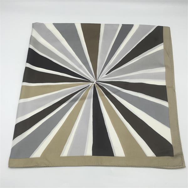 Thick Silk Twill Geometry Stripe Directly Factory Digital Printing Pashmina Headscarf Featured Image