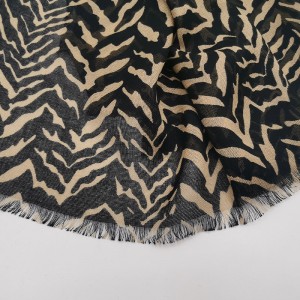 Khaki Zebra Pattern Lancin Modal Linen Oem Scarf Shawl