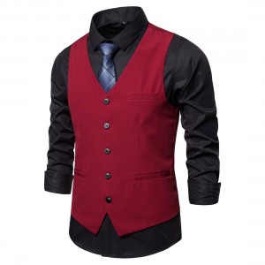 Men’S Solid Polyester Wedding Vest Coat