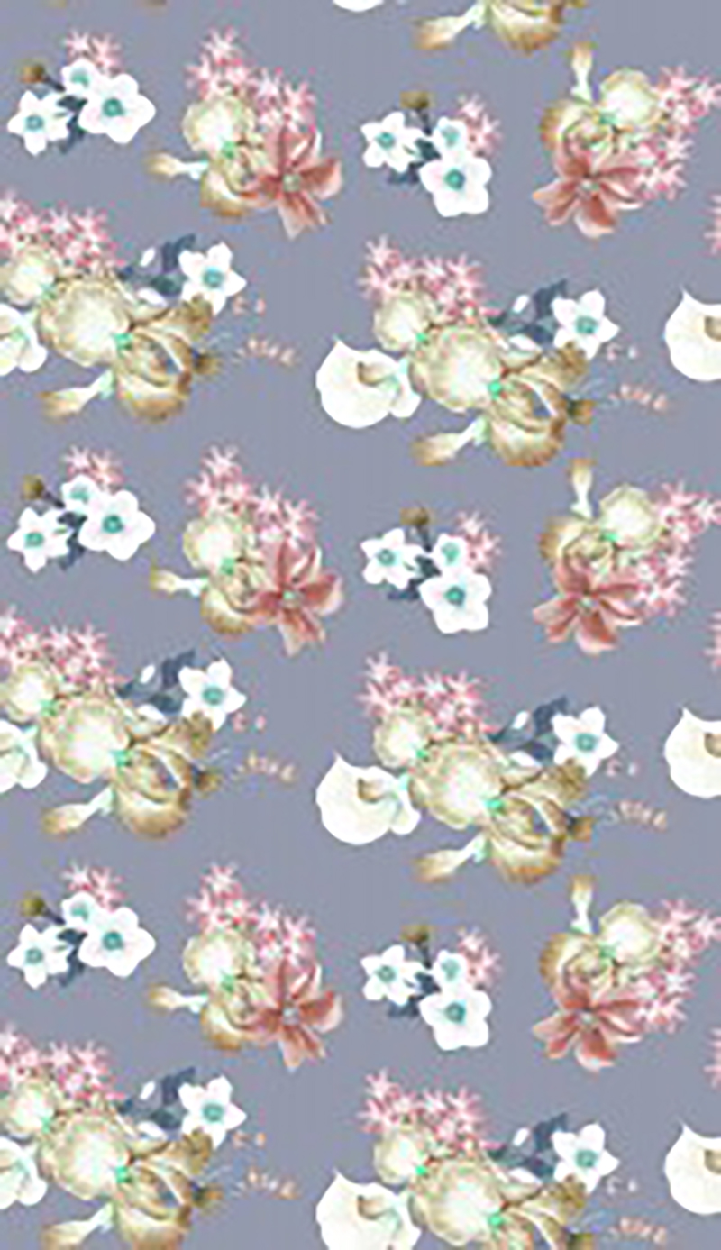 Cotton Printing Fabric with Bright Flower