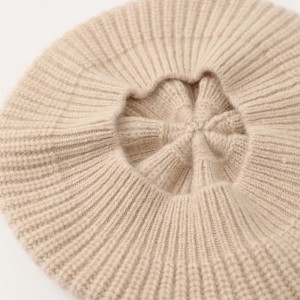 100 % kashmir talvihattu mukautettu naisten lämmin istuva neulottu kashmir barettipipo