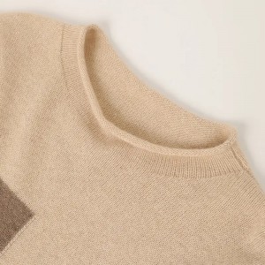 valjani višebojni pleteni žakar pulover od čistog kašmira po narudžbi modni oversize zimski ženski džemper od kašmira