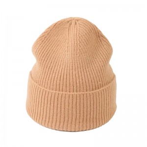 rusuk desainer rajutan 90% wol 10% topi kasmir topi desain logo kustom wanita hangat fashion kasmir musim dingin topi beanie