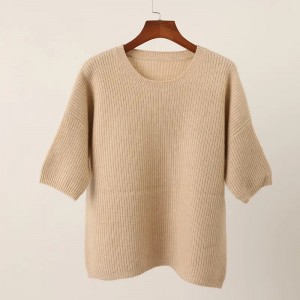 ženski džemper s pola rukava zimski plus veličina po narudžbi modni okrugli izrez pola kardigan kompjuterski pleteni pulover od kašmira