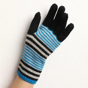 aangepaste heren gebreide 100% wollen strepen winterhandschoenen mode-accessoires luxe thermische lange vingerlange kasjmierhandschoenen