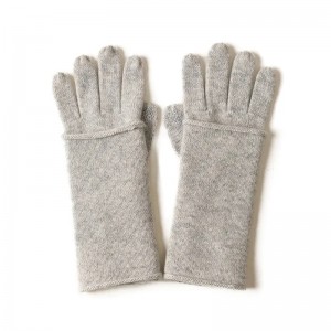 Guantes de cachemira de inverno con pantalla táctil personalizadas, guantes e guantes térmicos de moda para mulleres de punto sen dedos.