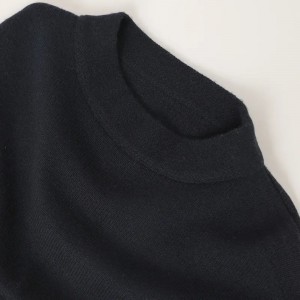 Áo len chui đầu dệt kim cashmere nguyên chất có cổ tròn, áo len nữ thời trang tùy chỉnh có túi trang trí
