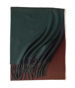 Calentador de pescozo de inverno, bufandas de cachemira de cor degradada, chal, logotipo bordado personalizado, bufanda de cachemira orgánica para mulleres