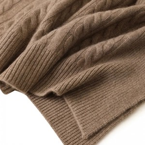 natuurlijke kleur luxe 100% kasjmier thermische deken op maat Mexicaans Koreaans bed kabel gebreide winter zachte worp