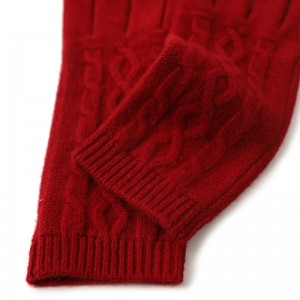 Χειμερινά ζεστά, χοντρά και χνουδωτά πλεκτά γυναικεία κασμίρ γάντια με μοτίβο καλωδίου