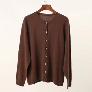 ເສື້ອຍືດແຂນຍາວ custom ລະດູຫນາວແມ່ຍິງອົບອຸ່ນ cashmere sweater ຄົນອັບເດດ: luxury ອ່ອນຂອງແມ່ຍິງເດັກຍິງສີທໍາມະດາ knitted cashmere cardigan