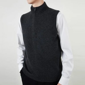 կայծակաճարմանդ ձևավորում կրիա պարանոցի մաքուր կաշմիրից տրիկոտաժե Տղամարդու սվիտերներ մաքսային պարզ գույնի տրիկոտաժե տղամարդկանց կաշմիր պուլովեր սվիտեր