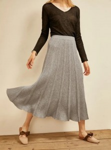 Personnalisé 2021 nouveau automne et hiver cachemire tricoté jupe femmes mi-longue coupe ajustée jupe plissée
