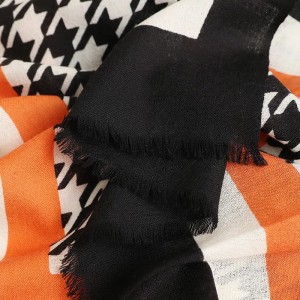 80s merino wool houndstooth print scarf shawl women winter cashmere pashmina scarves stoles