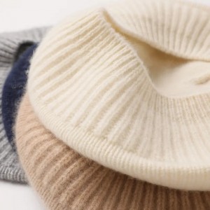 слатко ефтино зимско плетено 100% женска капа за беретка од кашмир луксузни капи унисекс со сопствено лого