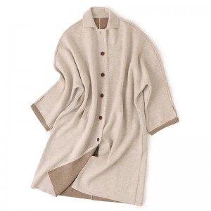 oboustranný oboustranný kašmírový dámský svetr oblečení nadměrná velikost pletený zimní teplý Turn-down Collar kašmírový svetr