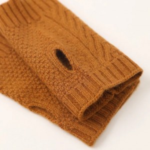 inner mongolian pure cashmere winter thermal gloves custom plain knitted fingerless babae babae girls cashmere gloves at mittens