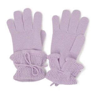 luxury fashion accessories pambabae winter 100% cashmere knitted gloves ladies girls full finger warm gloves&mittens