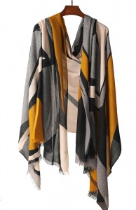 2021 Нов стил персонализиран зимен дамски 10% кашмир/90% модален щампован ярък цветен шал