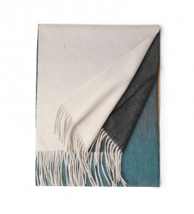 Qoorta jiilaalka diirran gradient midabka cashmere shawled shawl caadadii daabacaadda logo shaambo organic cashmere shaati dumarka