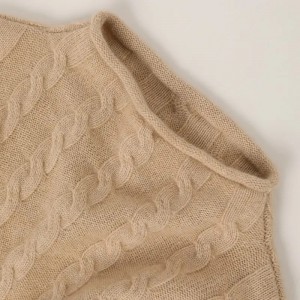 Свернутый кабель вязаный пуловер из чистого кашемира на заказ мода оверсайз зимний женский свитер трикотаж