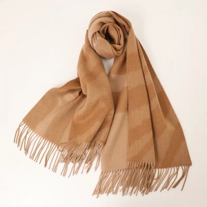 pasadyang Designer Winter women cashmere scarf ladies Fashion tassel check 100% Pure Cashmere Shawl Scarves stoles